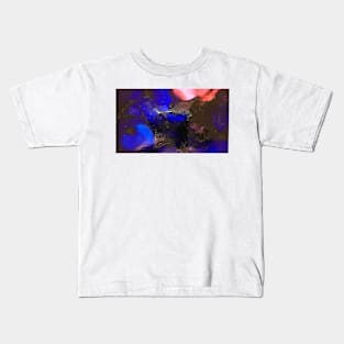 Blue and Purple Alcohol ink on yupo Kids T-Shirt